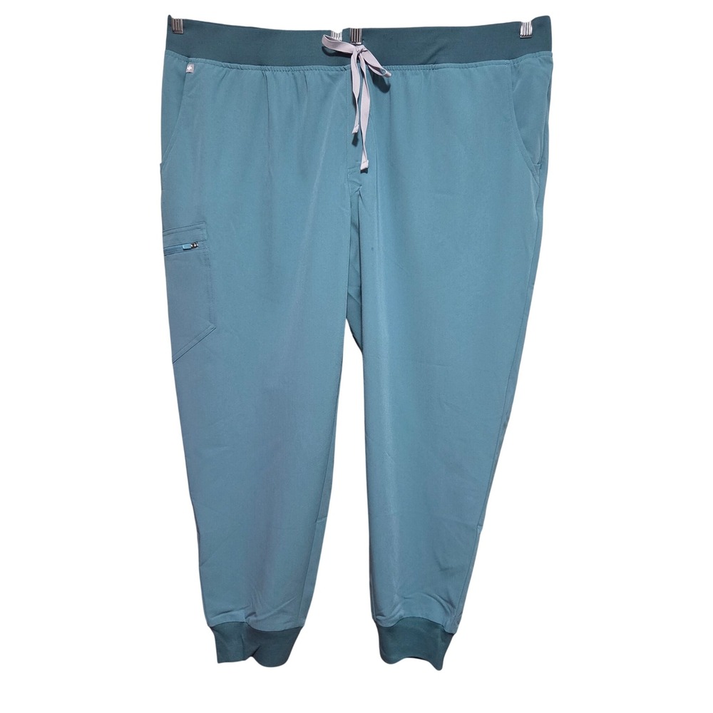 FIGS Zamora Jogger Scrub Pants Women 4XLR Teal Blue 1SW200001 NWT